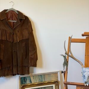 Vintage Sears men’s genuine leather fringe jacket